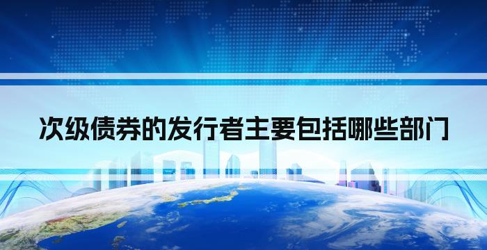 次级债券的发行者主要包括哪些部门