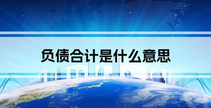 负债合计是什么意思
