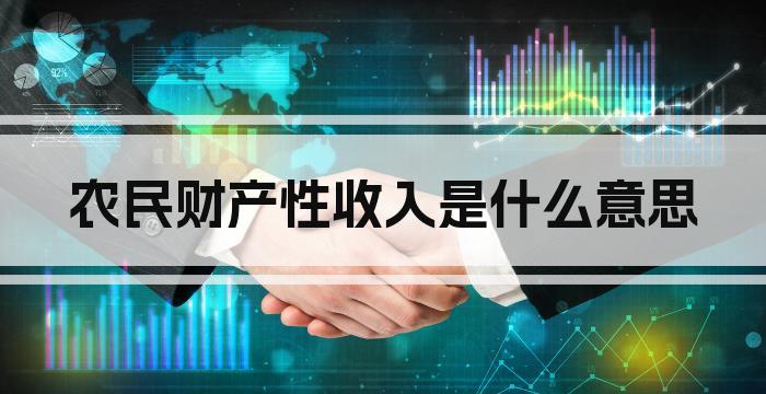 农民财产性收入是什么意思