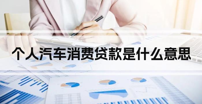 个人汽车消费贷款是什么意思