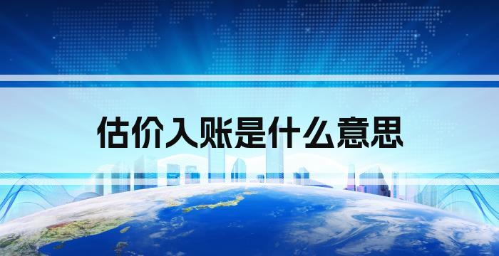 估价入账是什么意思
