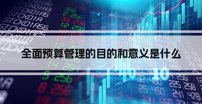 全面预算管理的目的和意义是什么