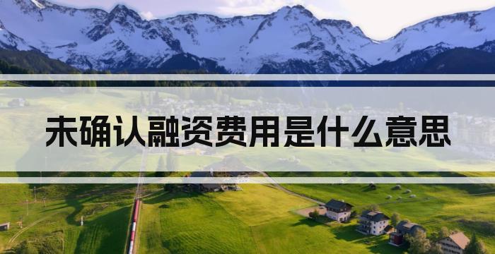 未确认融资费用是什么意思