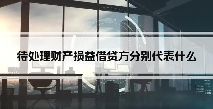 待处理财产损益借贷方分别代表什么