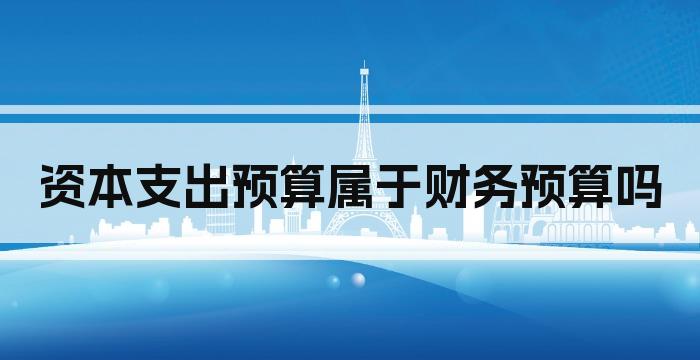 资本支出预算属于财务预算吗