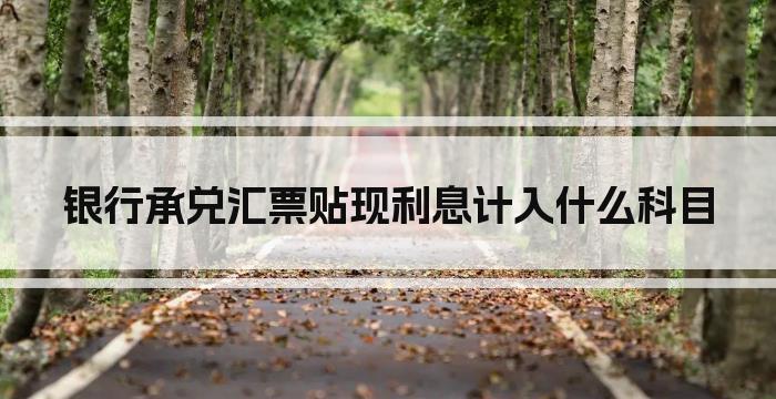 银行承兑汇票贴现利息计入什么科目