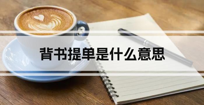 背书提单是什么意思