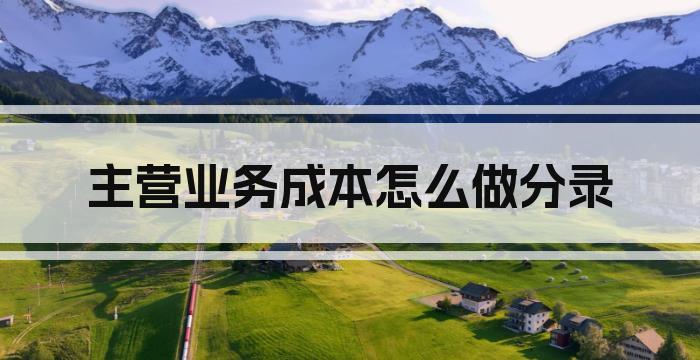 主营业务成本怎么做分录