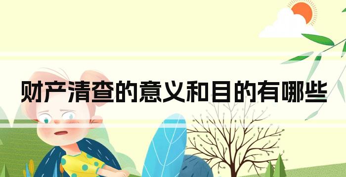 财产清查的意义和目的有哪些