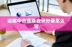 运输中合理损会计分录怎
