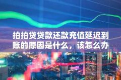 拍拍贷贷款还款充值延迟