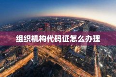 组织机构代码证怎么办理